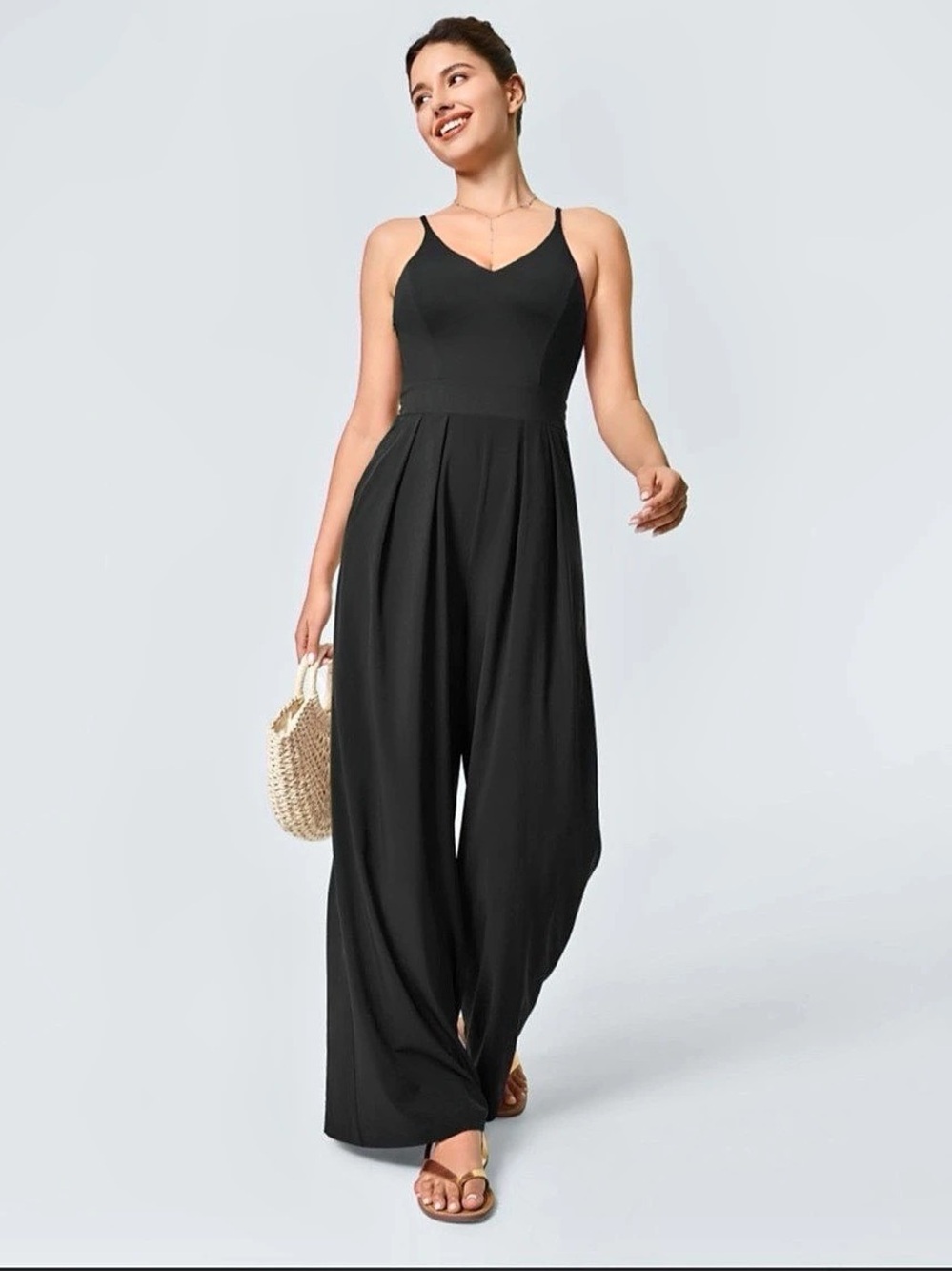 Halara Breezeful Backless Side Invisible Zipper Pocket Wide Leg Quick Dry Resort